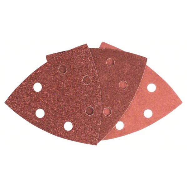 Bosch Accessories 2607019500 Deltaslippapper-set med kardborrband, perforerad Kornighet 60, 120, 240 Hörnmått 93 mm 1 s