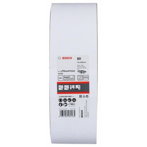 Bosch Accessories 2608606082 Slipband Kornighet 80 (L x B) 533 mm x 75 mm 10 st