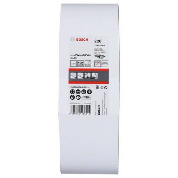 Bosch Accessories 2608606085 Slipband Kornighet 220 (L x B) 533 mm x 75 mm 10 st