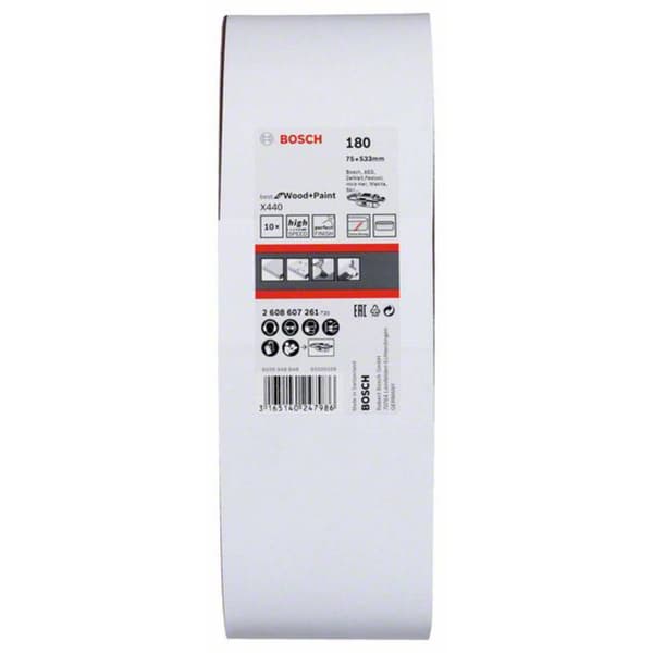 Bosch Accessories 2608607261 Slipband Kornighet 180 (L x B) 533 mm x 75 mm 10 st
