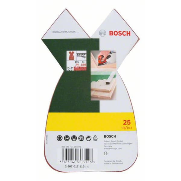 Bosch Accessories 2607017113 Multi-slippapper-set med kardborrband, perforerad Kornighet 80, 120, 180 (L x B) 93 mm x 6