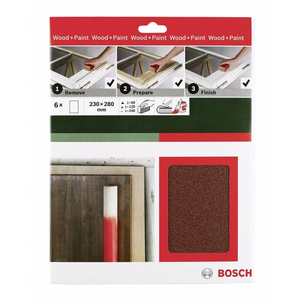 Bosch Accessories Universal Remove Prepare Finish 2609256C39 Handslippapper-set Kornighet 60, 120, 240 (L x B) 230 mm x