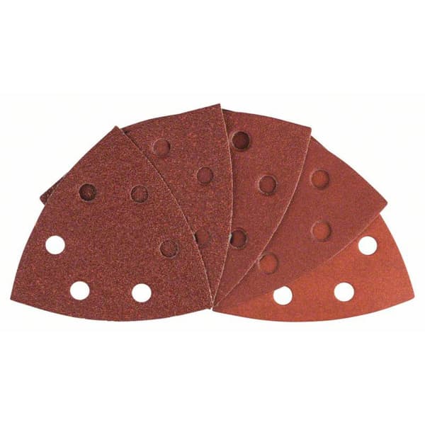 Bosch Accessories 2608607540 Deltaslippapper-set med kardborrband, perforerad Kornighet 60, 80, 120, 180, 240 Hörnmått