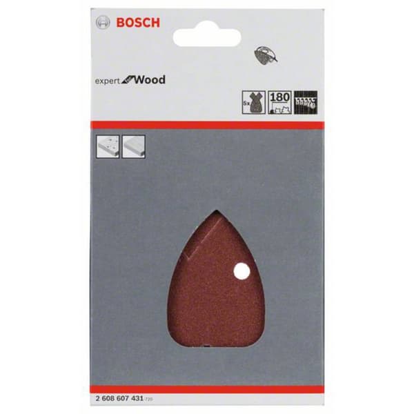Bosch Accessories 2608607431 Deltaslippapper Kornighet 180 5 st