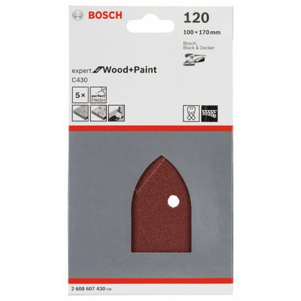 Bosch Accessories 2608607430 Deltaslippapper Kornighet 120 5 st