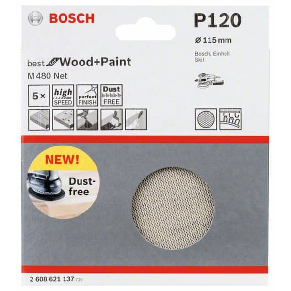Bosch Accessories 2608621137 2608621137 Excenterslippapper Kornighet 120 (Ø) 115 mm 5 st