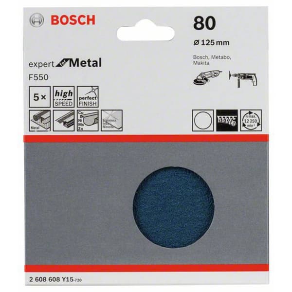 Bosch Accessories 2608608Y15 2608608Y15 Slippapper Kornighet 80 (Ø) 125 mm 5 st