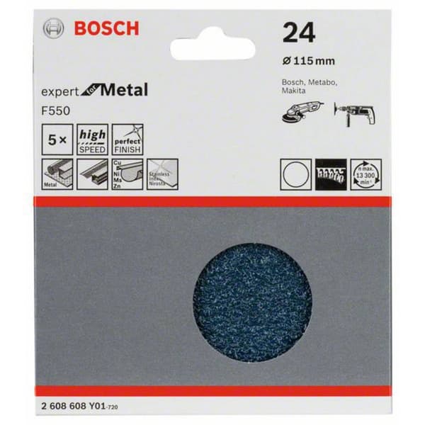 Bosch Accessories 2608608Y01 2608608Y01 Slippapper Kornighet 24 (Ø) 115 mm 5 st