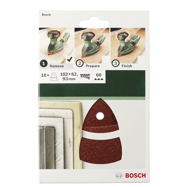 Bosch Accessories 2609256A64 Multi-slippapper med kardborrband, perforerad Kornighet 120 (L x B) 102 mm x 62.93 mm 10 s