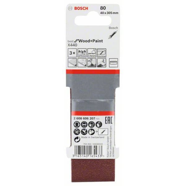 Bosch Accessories 2608606207 Slipband Kornighet 80 (L x B) 305 mm x 40 mm 3 st