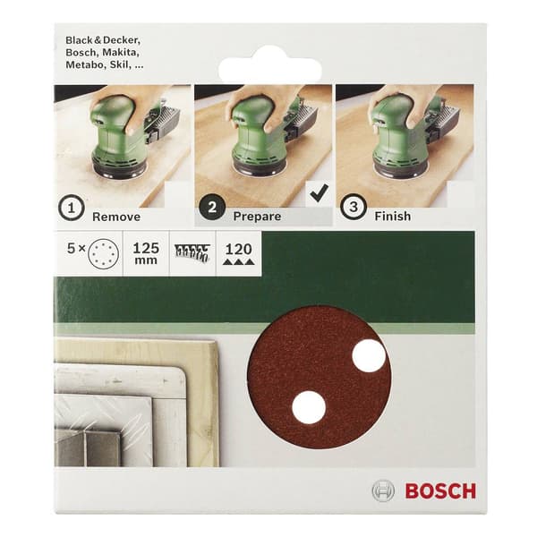 Bosch Accessories 2609256A31 Excenterslippapper med kardborrband, perforerad Kornighet 80 (Ø) 150 mm 5 st