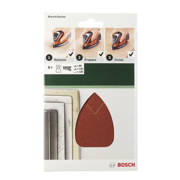Bosch Accessories 2609256A71 Multi-slippapper med kardborrband, perforerad Kornighet 180 (L x B) 135 mm x 95 mm 5 st