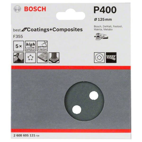 Bosch Accessories Best for Stone 2608605121 Excenterslippapper med kardborrband, perforerad Kornighet 400 (Ø) 125 mm 5