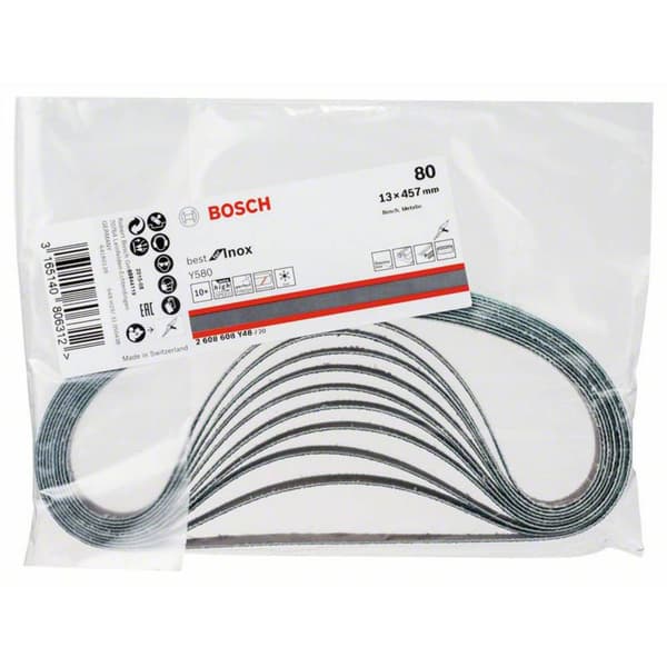 Bosch Accessories Best for Inox 2608608Y48 Slipband Kornighet 80 (L x B) 457 mm x 13 mm 10 st