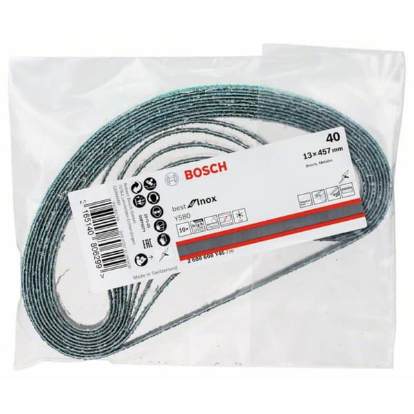 Bosch Accessories Best for Inox 2608608Y46 Slipband Kornighet 40 (L x B) 457 mm x 13 mm 10 st