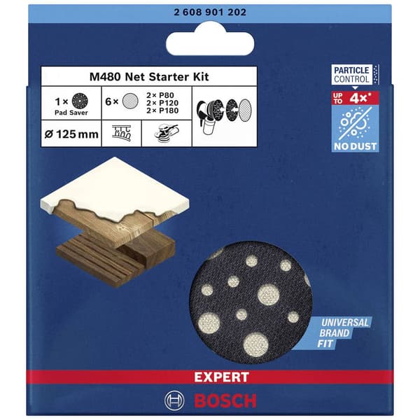 Bosch Accessories EXPERT M480 2608901202 Slipnätset perforerad Kornighet 80, 80, 120, 120, 180, 180 (Ø) 125 mm 7 st