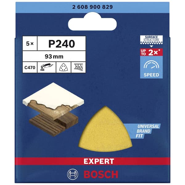Bosch Accessories EXPERT C470 2608900829 Deltaslippapper perforerad Kornighet 240 (L x B) 93 mm x 93 mm 5 st