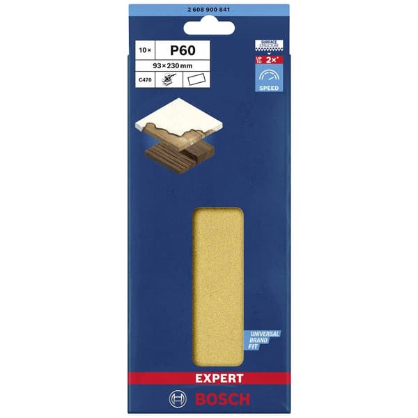Bosch Accessories EXPERT C470 2608900841 Slipmaskinspapper operforerad Kornighet 60 (L x B) 230 mm x 93 mm 10 st