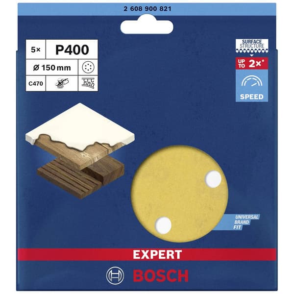 Bosch Accessories EXPERT C470 2608900821 Excenterslippapper perforerad Kornighet 400 (Ø) 150 mm 5 st