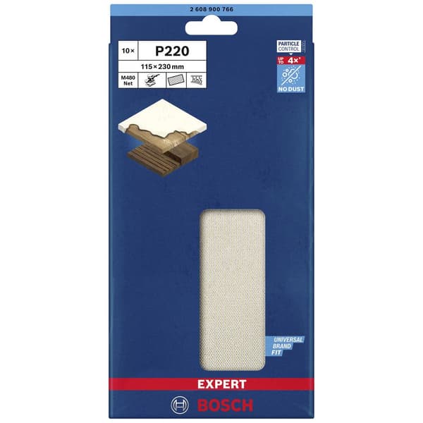 Bosch Accessories EXPERT M480 2608900766 Slipnät för oscillerande slipmaskin operforerad Kornighet 220 (L x B) 230 mm x