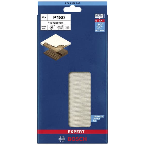 Bosch Accessories EXPERT M480 2608900765 Slipnät för oscillerande slipmaskin operforerad Kornighet 180 (L x B) 230 mm x