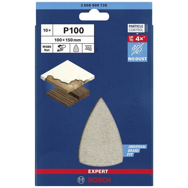 Bosch Accessories EXPERT M480 2608900726 Slipnät för multislipare operforerad Kornighet 100 (L x B) 150 mm x 100 mm 10