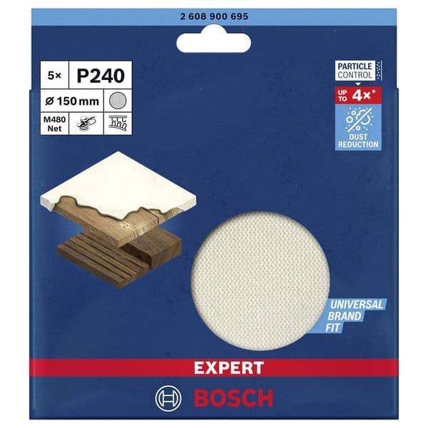 Bosch Accessories EXPERT M480 2608900695 Slipnät för excenterslip operforerad Kornighet 240 (Ø) 150 mm 5 st