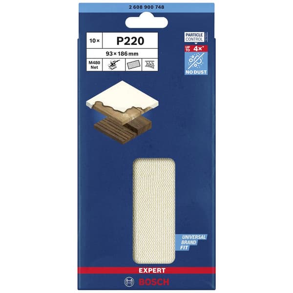 Bosch Accessories EXPERT M480 2608900748 Slipnät för oscillerande slipmaskin operforerad Kornighet 220 (L x B) 186 mm x