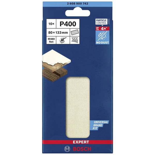 Bosch Accessories EXPERT M480 2608900742 Slipnät för oscillerande slipmaskin operforerad Kornighet 400 (L x B) 133 mm x
