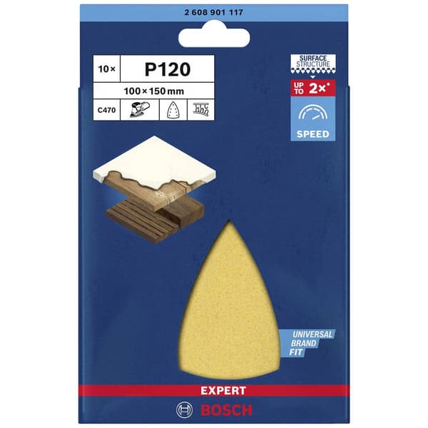 Bosch Accessories EXPERT C470 2608901117 Slipnät för multislipare perforerad Kornighet 120 (L x B) 150 mm x 100 mm 10 s