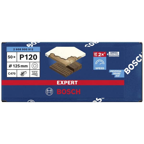 Bosch Accessories EXPERT C470 2608900912 Excenterslippapper perforerad Kornighet 120 (Ø) 125 mm 50 st