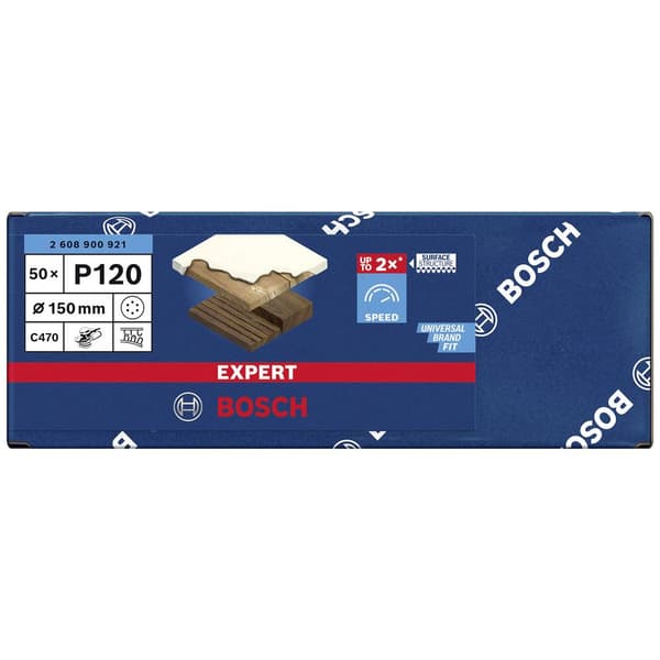 Bosch Accessories EXPERT C470 2608900921 Excenterslippapper perforerad Kornighet 120 (Ø) 150 mm 50 st