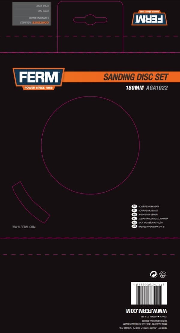 FERM slipskiva, 5-delad, 180 mm