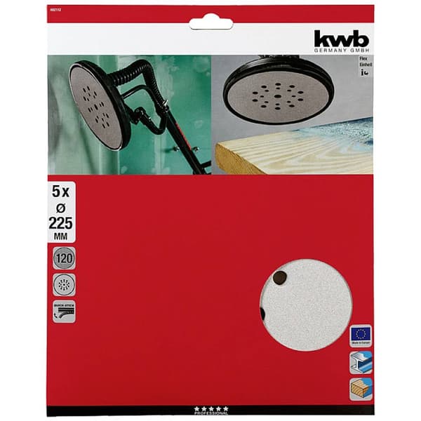 kwb 492112 Deltaslippapper-set Kornighet 120 (Ø) 225 mm 5 st