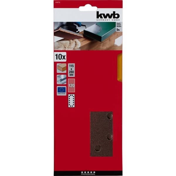 kwb 818712 Slippapper Kornighet 120 (L x B) 280 mm x 115 mm 10 st