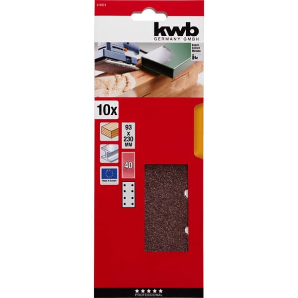kwb 818204 Slippapper Kornighet 40 (L x B) 230 mm x 93 mm 10 st