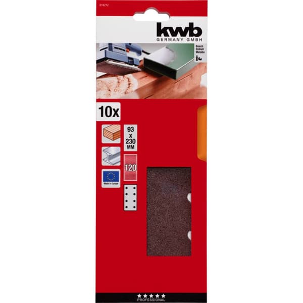 kwb 818212 Slippapper Kornighet 120 (L x B) 230 mm x 93 mm 10 st