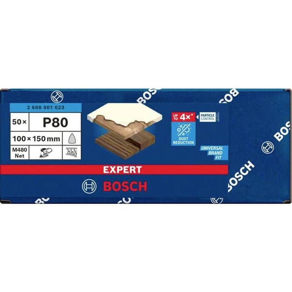 Bosch Accessories 2608901623 Slipnät för multislipare Kornighet 80 (L x B) 150 mm x 100 mm 50 st