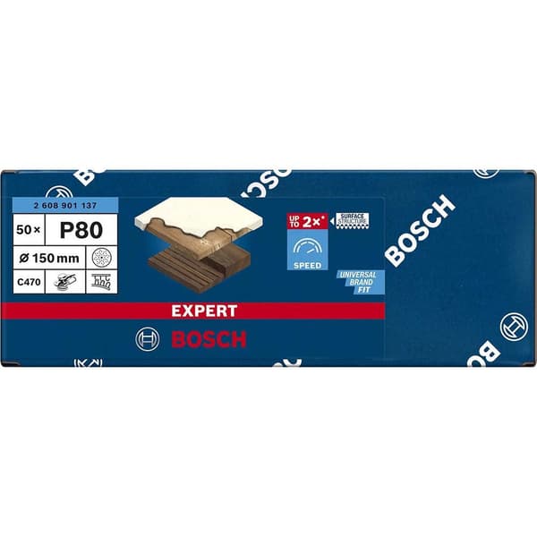 Bosch Professional Excentrisk Griptape Expert C470 150 Mm Multi G80 50 Enheter Guld