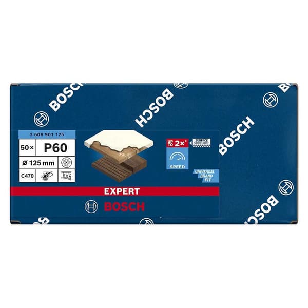 Bosch Professional Excentrisk Griptape Expert C470 125 Mm Multi G60 125 Mm 50 Enheter Guld