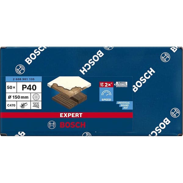 Bosch Professional Excentrisk Griptape Expert C470 150 Mm Multi G40 50 Enheter Guld