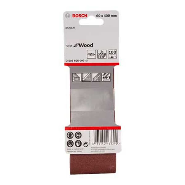 Bosch Professional Trä Sandpappersband 100x610 Gr 40 10 Enheter Röd