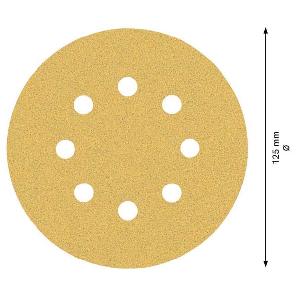 Bosch Professional Excentrisk Griptape Expert C470 125 Mm 8p G80 125 Mm 50 Enheter Guld