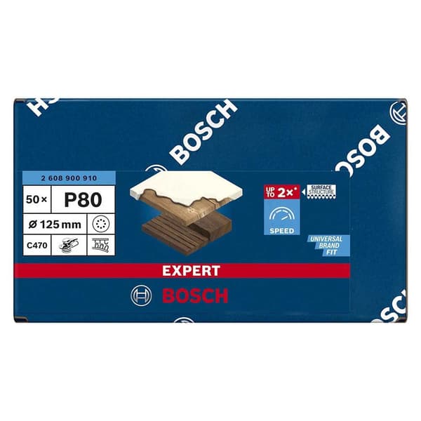 Bosch Professional Excentrisk Griptape Expert C470 125 Mm 8p G80 125 Mm 50 Enheter Guld