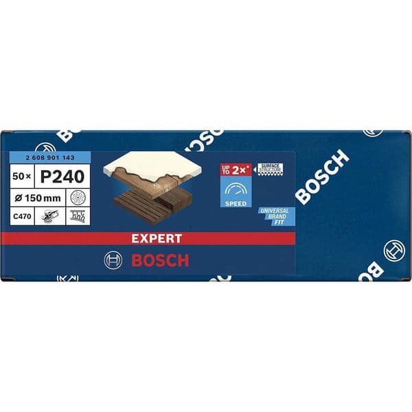 Bosch Professional Excentrisk Griptape Expert C470 150 Mm Multi G240 50 Enheder Gylden