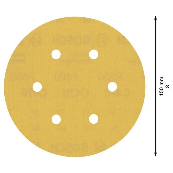 Bosch Professional Excentrisk Griptape Expert C470 150 Mm 6p G400 50 Enheter Guld