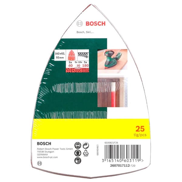 Bosch Professional Multi-sanders Grit 40-180 25 Yksiköitä Musta