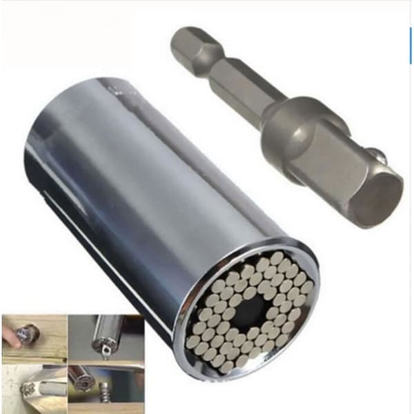 Tvådelad Gator Socket Grip Universell Nyckel med Ratskruv O Repairverktyg