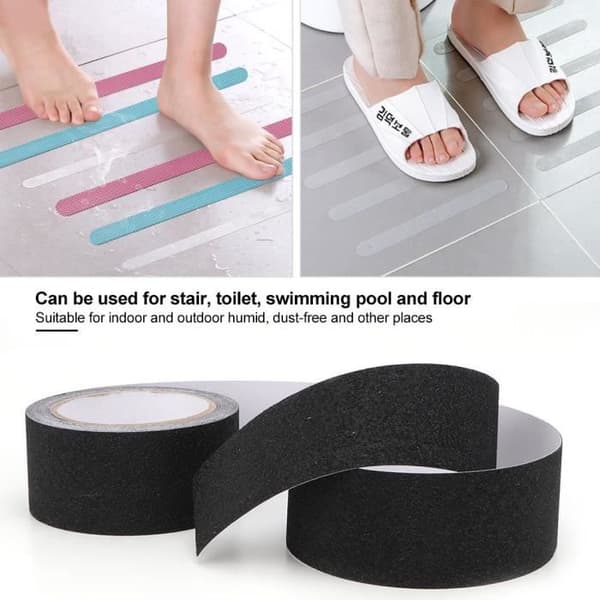Qiilu Anti-Slip Strip PEVA/PU Anti-Slip Slipande Säkerhetsremsa Trappgummigolv 5m (svart)