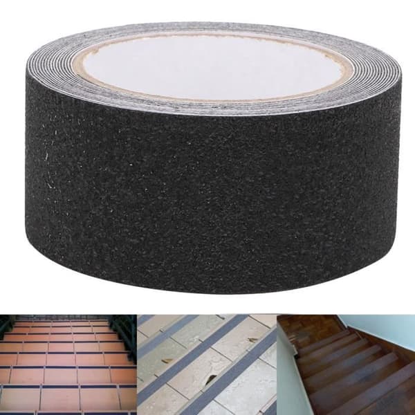 Qiilu Anti-Slip Strip PEVA/PU Anti-Slip Slipande Säkerhetsremsa Trappgummigolv 5m (svart)